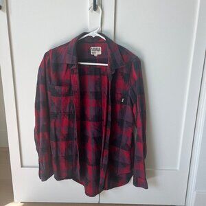 Vans red black and purple checkered flannel